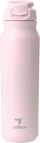Vista 15 de REDUCE Hydrate Pro - Botella de agua aislada de acero inoxidable de 24 onzas, tapa abatible a prueba de fugas, apta para lavavajillas, sin BPA, Negro