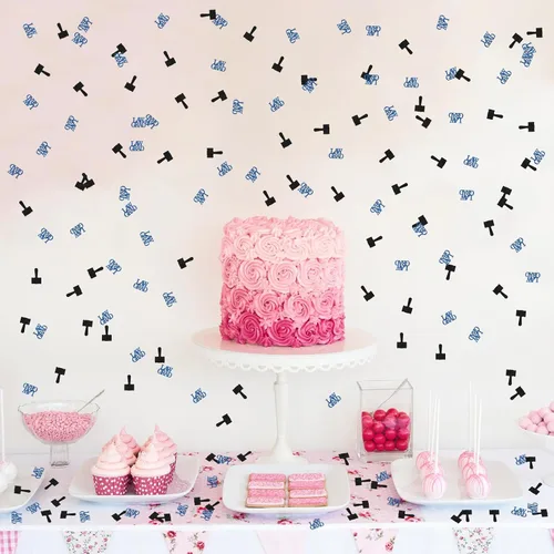 Vista 6 de Decoración de mesa de graduación de abogado, confeti de graduación de abogado, confeti disperso de felicitaciones, decoración de mesa de graduación