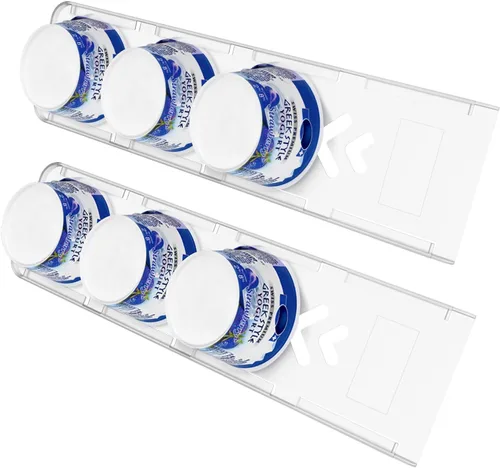 Vista 8 de SOPHICO Organizador para Refrigerador, 4 Deslizadores de Capacidad para Refrigerador, Soporte para Yogur con Cintas Adhesivas para Yogur Griego