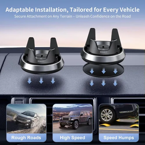 Vista 3 de MEIDI Soporte de teléfono para salpicadero, soporte para teléfono de coche, soporte para teléfono celular de coche ajustable con grosor