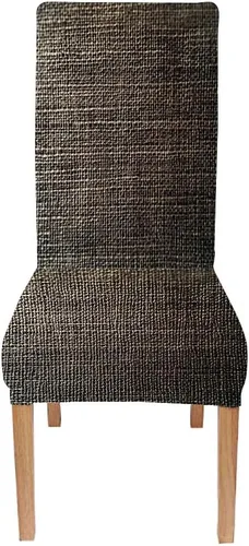 Vista 125 de TOMWISH Juego de 2 fundas para sillas de comedor, color turquesa y gris, fundas elásticas para sillas Parsons, de elastano, lavables, protectores