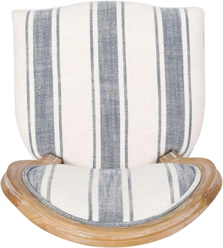 Vista 9 de Christopher Knight Home - Juego de sillas para comedor, modelo Phinnaeus, juego de 4, madera, rayas azul oscuro + beige claro + natural