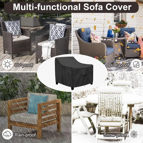 Vista 6 de PureFit Fundas para sillas de exterior, impermeables, para muebles de patio Negro