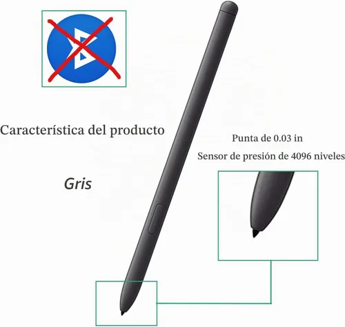 Vista 3 de 2Pcs Tab S6 Lite S Pen Reemplazo para Samsung Galaxy Tab S6 Lite Pen (gris)