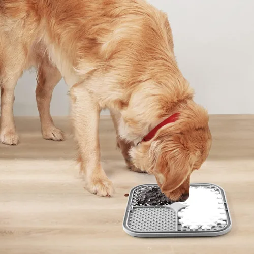 Vista 6 de Coomazy Alfombrilla para lamer perros y gatos, alimentador lento y diseño antideslizante, reductor de aburrimiento y ansiedad, adecuado