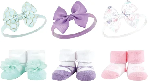 Vista 6 de Hudson Baby Conjunto de regalo de diadema y calcetines para niña