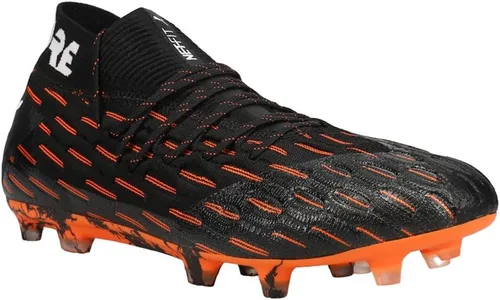 Vista 2 de Puma - Zapatos Future 6.1 Netfit Fg/Ag para hombre, Talla: 12 D(M) US, Color: Puma Negro/Puma Blanco/Shocking Orange, Negro/Anaranjado