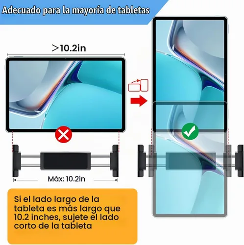 Vista 5 de najiaxiaowu Soportes para Tabletas PC Paquete de 2 Soporte para Tableta para Coche, Soporte para Reposacabezas de iPad para iPad/Teléfonos