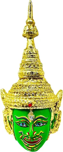 Vista 15 de BUDDHO Máscara tailandesa de Khon, esculturas tailandesas, ramayana, resina, drama, coleccionable, artesanía tailandesa, decoración (Ganesha)