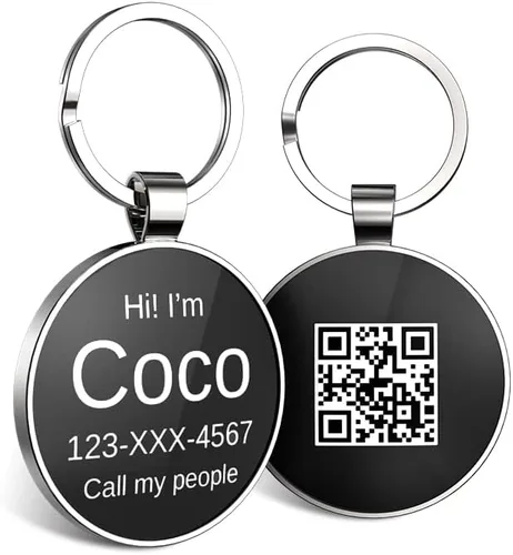 Vista 18 de Etiquetas de perro QR personalizadas para mascotas, etiquetas de identificación de código QR, etiquetas de identificación de mascotas inteligentes