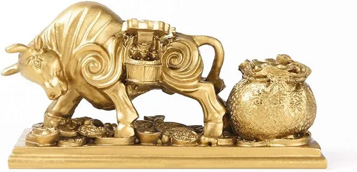 Vista 8 de BRASSTAR TQZMPT1 - TQZMPT1 - TQZMPT1 - Estatua de Feng Shui de latón tira de riqueza con monedas, estatua de fortuna y suerte reunir regalos