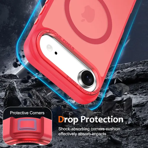 Vista 746 de Anuck - Funda magnética para iPhone 11 compatible con MagSafe, carcasa trasera mate translúcida dura, borde de TPU, delgada, resistente a impactos