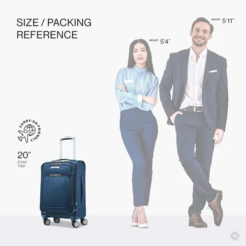 Vista 2 de Samsonite Solyte DLX Softside - Equipaje extensible con ruedas giratorias, azul (Mediterranean Blue)), 123567-0559