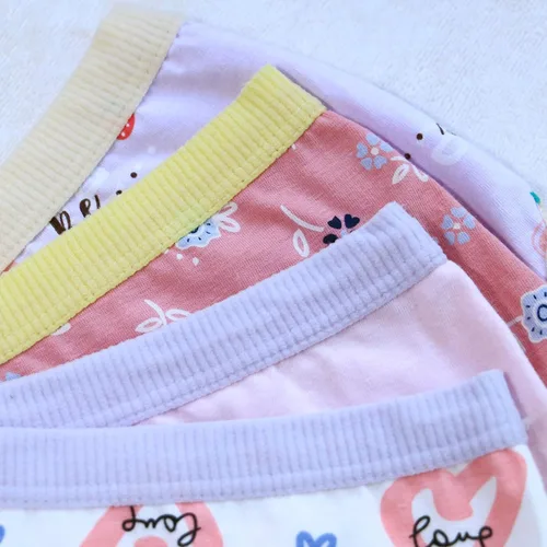 Vista 5 de VORLAN Bragas cómodas suaves y transpirables para niñas pequeñas, ropa interior de algodón