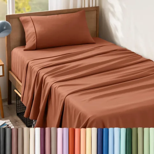 Vista 128 de Bare Home Juego de Sábanas Twin - Sábanas de Cama de Microfibra Ultra-Suave 1800 - Doble Cepillado - Bolsillos Profundos - Ajuste Fácil - Extra