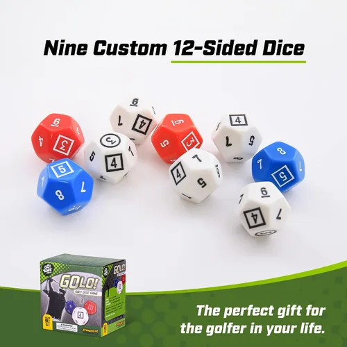 Vista 5 de Zobmondo!! GOLO Juego de dados de golf para golfistas, familias y niños Divertido juego portátil para el hogar, viajes, camping, vacaciones