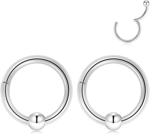 Vista 16 de GAGABODY 2 piercings para la nariz, calibre 20G, 18G, 16G, 14G, 12G, 10G, 8G, acero quirúrgico, tabique, cartílago, hélice, trago, concha, daith
