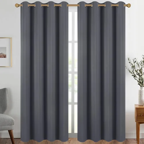 Vista 152 de Diraysid Cortinas opacas beige con ojales para dormitorio, con aislamiento térmico, cortinas de oscurecimiento de habitación, 38 x 54 pulgadas, 2