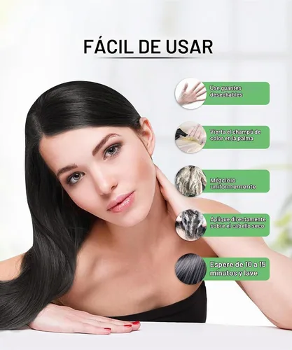 Vista 5 de Herbishh Champú de color para cabello gris – Fórmula enriquecida con queratina y flor de forro polar tubérculo – Cobertura total de canas, fácil