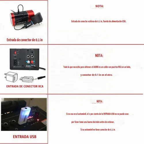 Vista 4 de Adaptador receptor Bluetooth USB, adaptador de audio inalámbrico, kit de receptor de música para automóvil, adaptador Bluetooth