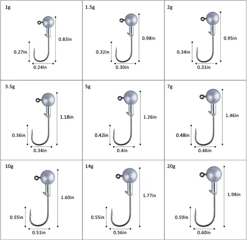Vista 6 de Goture Round Jig Head, Jig Head Hooks for Freshwater Saltwater Fishing, Swimbait Jig Heads with Fishing Box for Trout Bass Fishing, Crappie Pro Jig