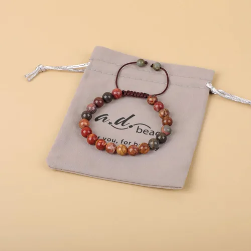 Vista 100 de AD Beads Pulseras de piedras preciosas unisex de 0.315 pulgadas (0.315 in), macramé curativo ajustable de 7 a 9 pulgadas Usa esta pulsera