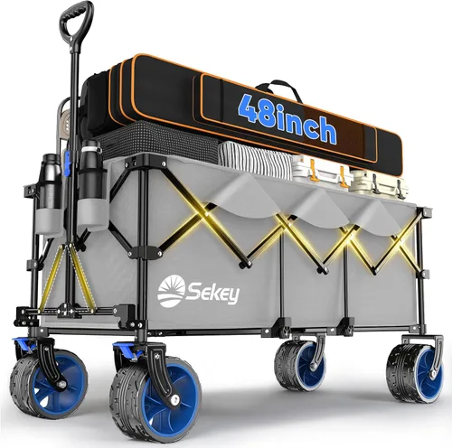 Vista 10 de Sekey Carro plegable extendido de 300 L, capacidad de 660 libras Gris
