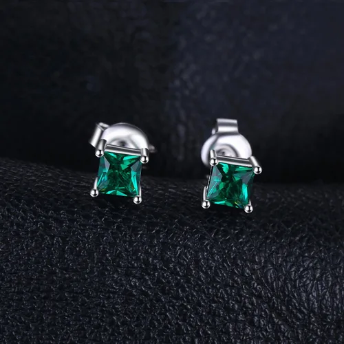 Vista 3 de JewelryPalace Cuadrado 0.8ct Genuino Granate Peridoto Amatista Citrino Topacio Creado Rubí Zafiro Simulado Esmeralda Piedra Preciosa Pendientes