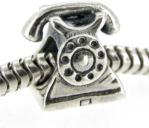 Vista 2 de Plata de ley queenberry teléfono antiguo estilo europeo Bead encanto