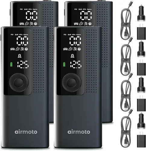 Vista 11 de Airmoto y Kit de Energía Paquete de Oferta - 1 paquete - Inflador de Neumáticos Compresor de Aire Portátil con Kit de Energía para Cargar