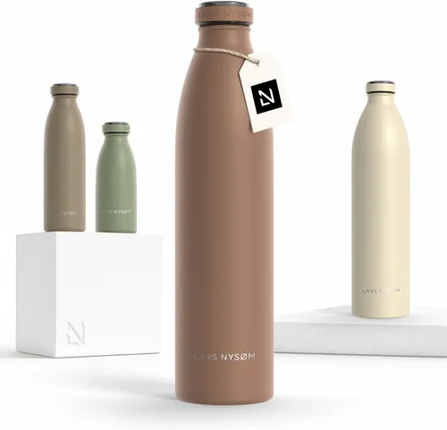 Vista 60 de LARS NYSØM Botella de agua aislada de acero inoxidable de 12 onzas, 17 onzas, 25 onzas, 34 onzas, 51 onzas, frasco térmico aislado para bebidas