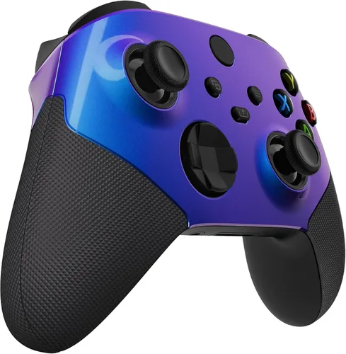 Vista 4 de eXtremeRate ASR versión Performance - Empuñaduras laterales de goma para Xbox Series X S, Chameleon Purple Blue Rediseñed Grip Handle Face Plate