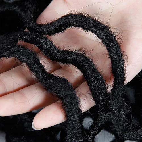 Vista 8 de Rizos de cabello sintético tejido en crochet de 16 pulgadas, 8 paquetes, Rizos de cabello tejido en crochet pre-enlazados con extremos rizados