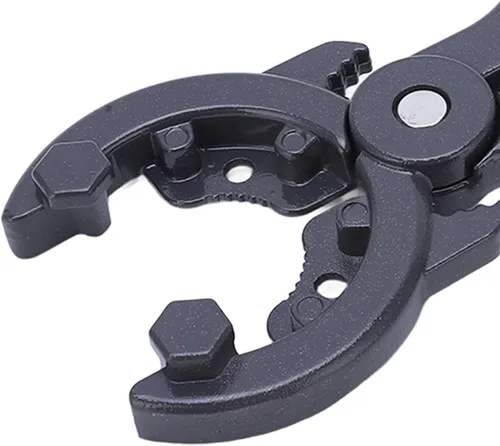 Vista 8 de Llave de válvula de cilindro de gas, herramienta de apertura ajustable multifunción para soldar fontanería aleación de aluminio negro ABS 1 paquete