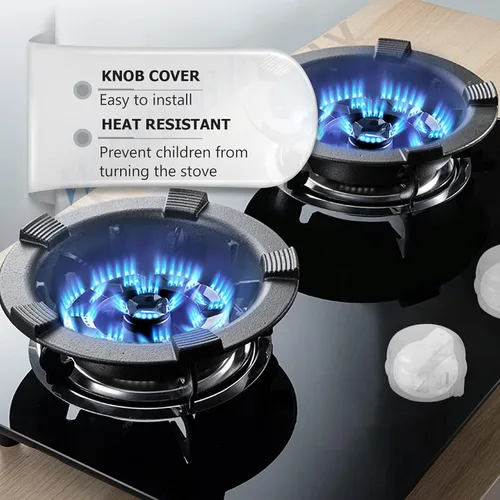 Vista 4 de OSALADI Fundas para pomos de estufa de gas, protector de seguridad para cocina y pomo de estufa para niños y niñas