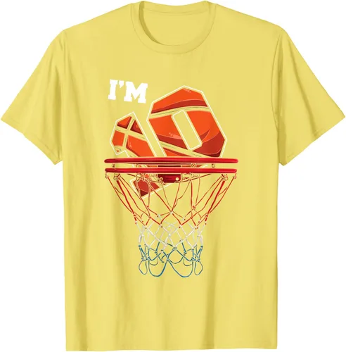 Vista 77 de Camiseta de regalo de cumpleaños con red de baloncesto de 10 años, Negro