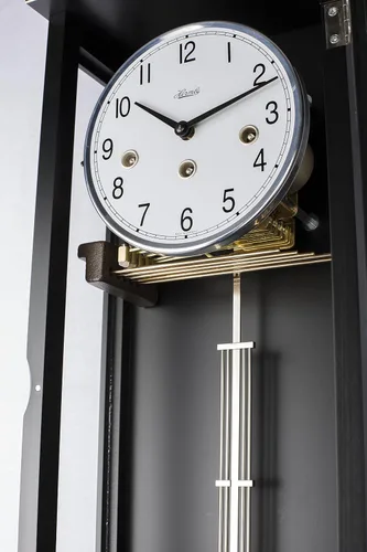 Vista 5 de Hermle Reloj de pared, cristal de madera, negro, 22.4 in x 8.9 in x 5.1 in