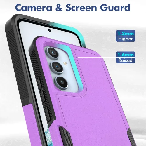 Vista 21 de Jeylly Compatible con Samsung Galaxy A22 5G Funda, Funda Samsung A22 5G con 2pcs protectores de pantalla de vidrio templado