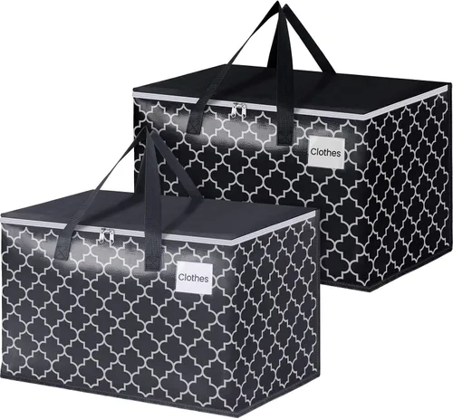 Vista 13 de Bolsas de mudanza extra grandes, bolsas de almacenamiento resistentes con cremallera superior y asas resistentes, suministros de mudanza