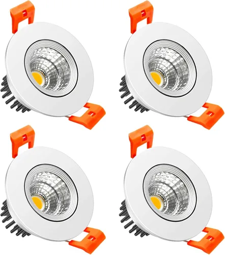 Vista 9 de LightingWill Downlight LED de 3 W, lámpara de techo empotrable de 2 pulgadas, 4000K-4500K blanco natural, foco COB regulable, ángulo de haz de 60°