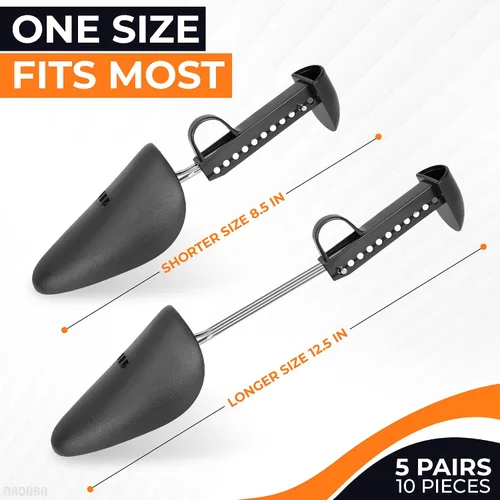 Vista 2 de NADOBA 5 pares de árboles de zapatos de plástico I árboles de zapatos de longitud ajustable para hombres I zapatos y botas árboles I hombres zapatos