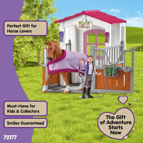 Vista 7 de Schleich Horse Club - Juego de Juguetes de Establo de Lavado de Caballos de 28 Piezas con Figura de Acción de Yegua y Jinete y Accesorios para Niñas
