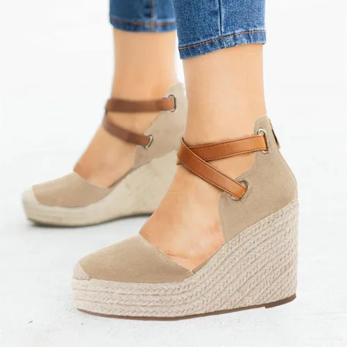 Vista 4 de PiePieBuy Sandalias de tacón con plataforma y correa al tobillo para mujer