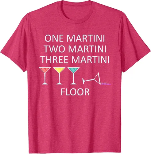Vista 22 de Funny Bartender One Two Three Martini Floor Cocktail T-Shirt Asphalt Grey