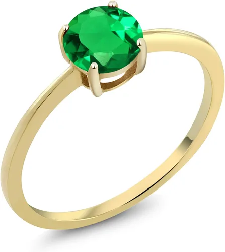 Vista 16 de Gem Stone King Anillo de compromiso solitario con piedra preciosa de oro amarillo de 10 quilates Redondo de 0.236 in Anillo de compromiso