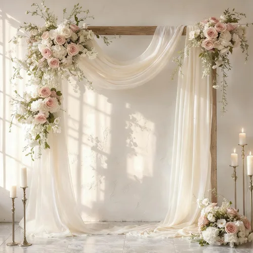 Vista 44 de Cortinas de telón de fondo transparentes para arco de boda de 28 pulgadas x 19 pies Negro