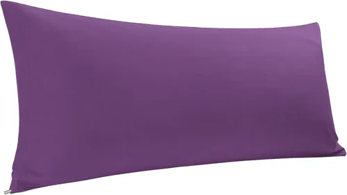 Vista 21 de Funda de almohada corporal de algodón de 400 hilos, cierre de cremallera, funda de almohada suave para el cuerpo, 20 x 48 pulgadas, castor