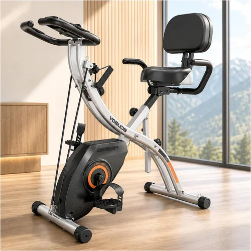 Vista 10 de YOSUDA Bicicleta plegable de ejercicio - Bicicleta fija plegable para entrenamiento en el hogar Upgraded Indoor Workout Bikes with 6.6 LBS