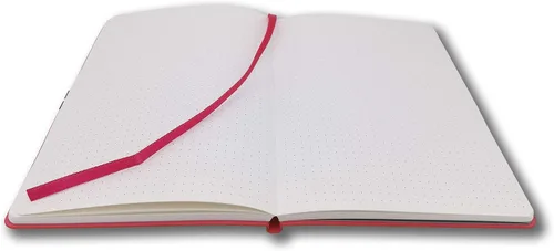 Vista 4 de Cuaderno de tapa blanda, cuadrícula de puntos/puntos, A5, 5.8 x 8.3 pulgadas, piel sintética de alta calidad, papel grueso cremoso, encuadernado