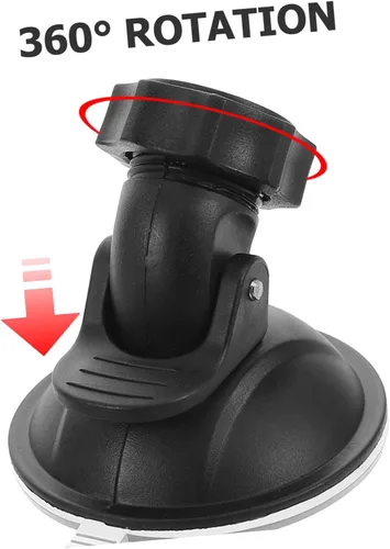 Vista 3 de Soporte para cámara de automóvil con base de ventosa de cabeza esférica para cámaras de tablero y dispositivos, fácil instalación, fijación segura